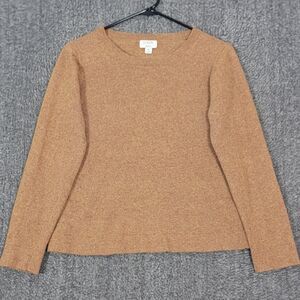 J Crew Sweater Womens XS* Brown Teddie Wool Blend 3/4 Sleeve Preppy Pullover